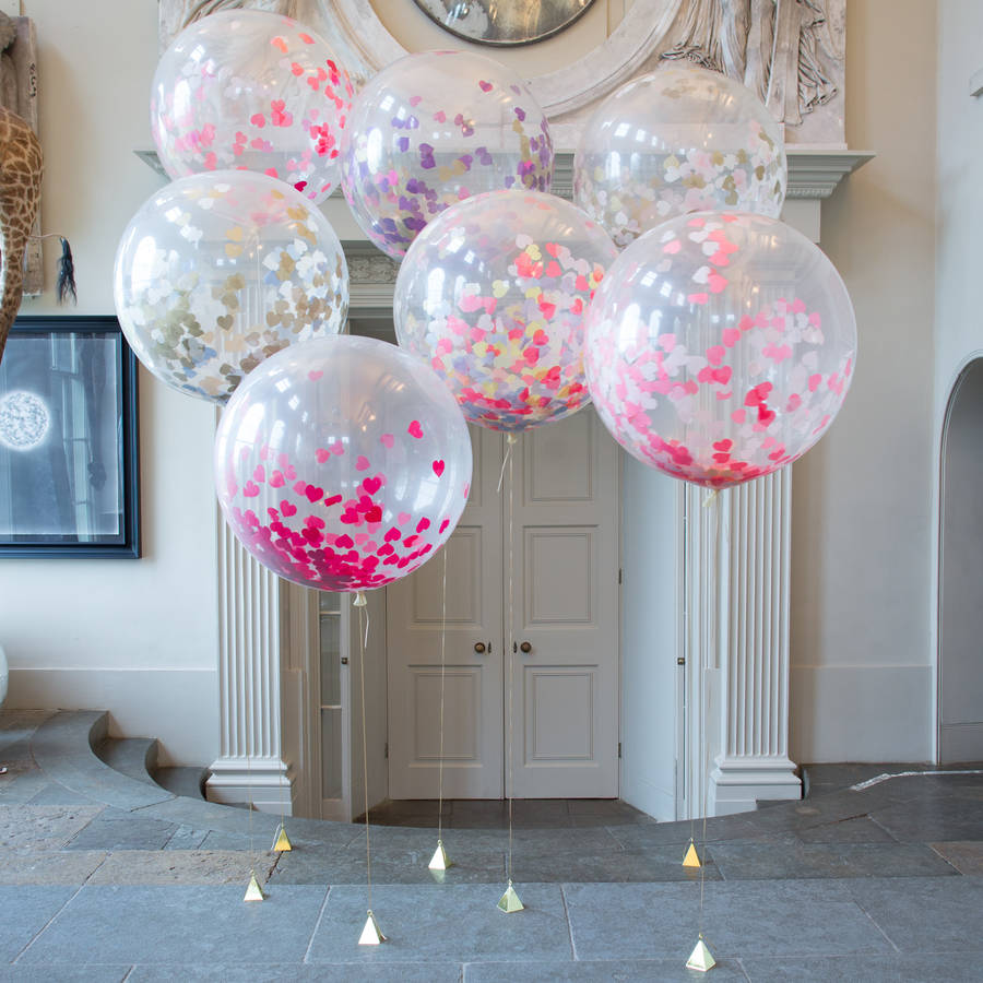 giant heart confetti filled balloons by bubblegum balloons ...