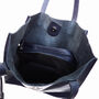 Tall Navy Blue Pebbled Leather Tote With Inner Bag, thumbnail 2 of 7