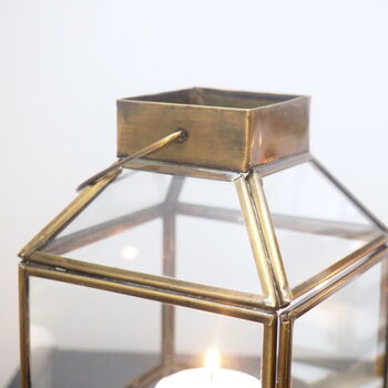 Antique Brass Tealight Lantern, 5 of 5