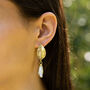 Leaf And Mother Of Pearl Drop Earrings, thumbnail 1 of 3