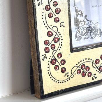 Indian Wood Picture Frame, Hand Painted Photo Frame, 6 of 7