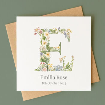 Personalised Botanical New Baby Card, 3 of 6