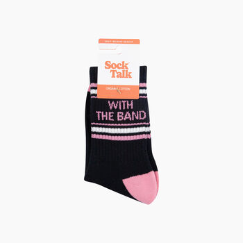 With The Band Organic Cotton Sports Socks In Black, 4 of 4