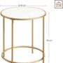 Round Side Table With Wooden Top And Golden Steel Frame, thumbnail 7 of 8