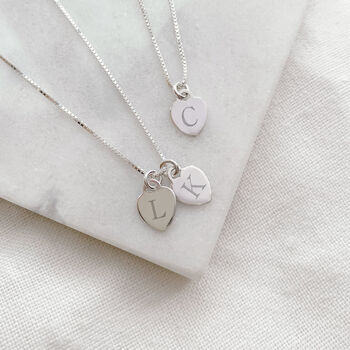 Sterling Silver Personalised Dinky Heart Initial Necklace, 4 of 12