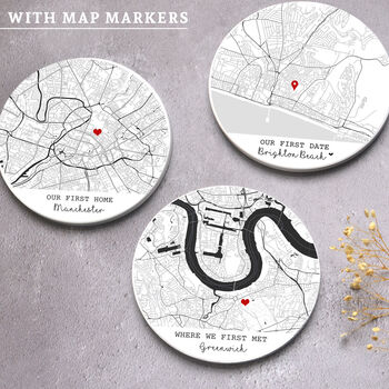 Personalised Ceramic Custom Map Coasters, 3 of 6