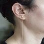 Topaz November Birthstone Sterling Silver Chain Earrings, thumbnail 6 of 7