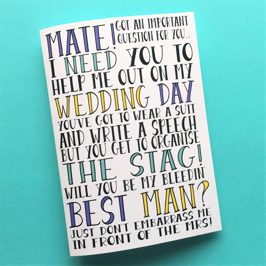 funny 'will you be my best man?' card by the new witty ...