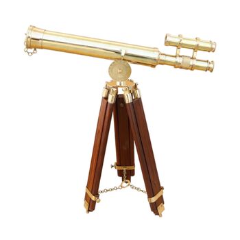 Custom 23 Inch Brass Double Barrel Telescope Tripod, 4 of 8