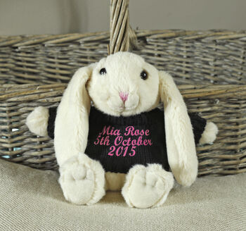 Bunny Small Cream Toy With Personalised Jumper, 3 of 6