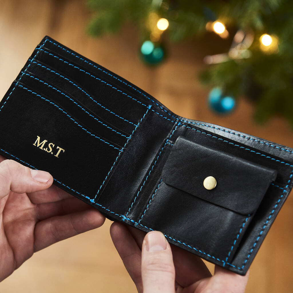 Personalised Leather Wallet With Contrast Stitch, 1 of 12