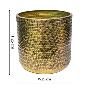 Solis Embossed Gold Planter, 2 of 2