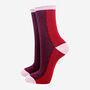 Women's Glitter Socks Burgundy Red Colour Block, thumbnail 1 of 3