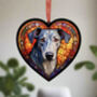 Greyhound Stained Glass Effect Heart Suncatcher, thumbnail 2 of 5