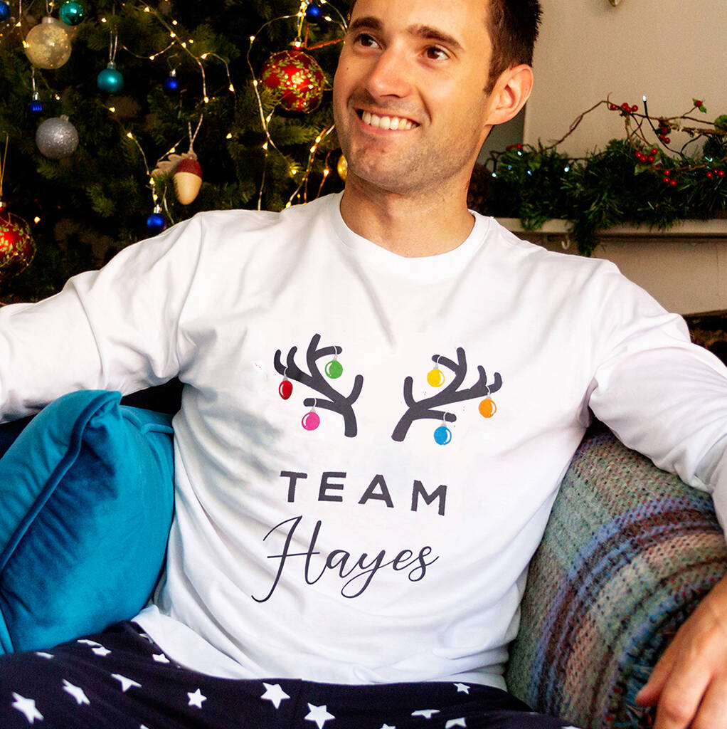 Men's Team Personalised Christmas Pyjamas, 1 of 3