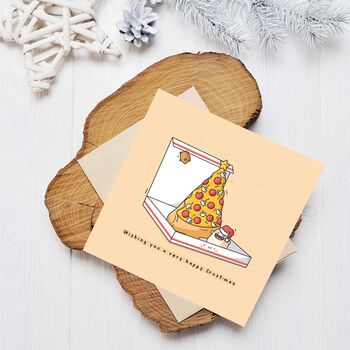 Cute Christmas Pizza Card, 5 of 9
