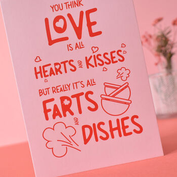 Real Love 'Farts And Dishes' Funny Valentines Card, 4 of 7