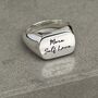 Silver Signet Rings Sterling Silver Self Love Wellness, thumbnail 5 of 10
