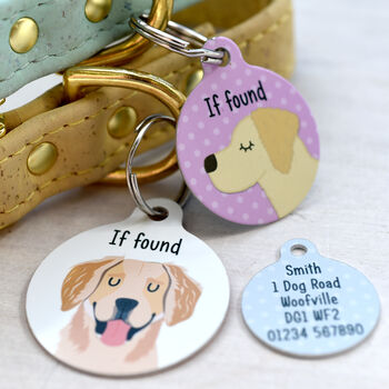 Golden Retriever Personalised Dog ID Tag, 8 of 12