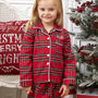 Girl's And Boy's Personalised Luxury Tartan Christmas Brushed Cotton Pyjama, thumbnail 4 of 12