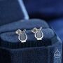 Sterling Silver Lyre Stud Earrings, thumbnail 1 of 11