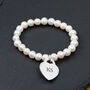Personalised White Pearl Bracelet With Heart Charm, thumbnail 2 of 5