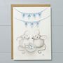 New Baby Boy Mouse Greeting Card, thumbnail 2 of 2