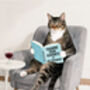 Your Own Cat Reading Book Wall Art Print | Customise Colours And Book Title, thumbnail 9 of 12