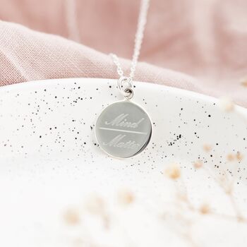 Mind Over Matter Sterling Silver Engraved Necklace, 2 of 12
