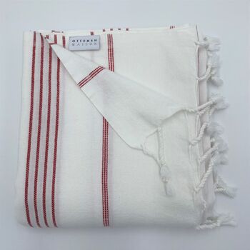 St Ives, Striped Peshtemal Towel Red, 8 of 12