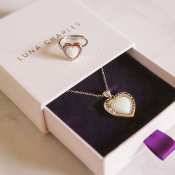 Opal Heart Ring Gift Set, 5 of 8