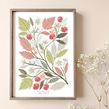 A4 Raspberry Botanical Giclée Art Print, 3 of 3
