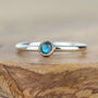 4mm Labradorite Silver And 9ct Gold Stackable Ring, thumbnail 2 of 9