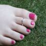 Pure Silver Adjustable Slim Bichiya Toe Ring, thumbnail 1 of 8
