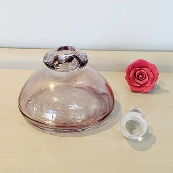 Vintage Decorative Pink Glass Crystal Perfume Bottle ~ 33, 4 of 5
