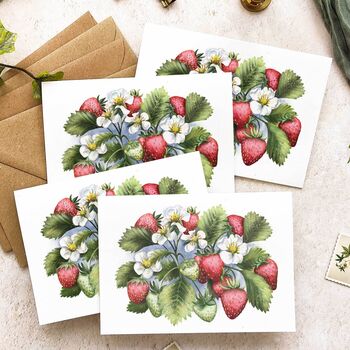 Strawberry Watercolours Note Cards And Envelopes, 7 of 9