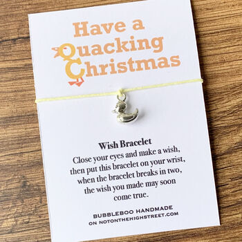 Wish Bracelet With A Duck Charm. Have A Quacking Christmas, 5 of 7