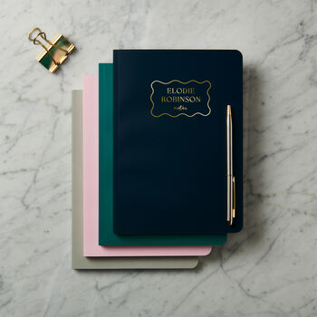 Personalised Scalloped Gold Foil Name Notebook, 2 of 4