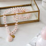Long Length Rose Quartz Stone Necklace With Detail, thumbnail 3 of 6