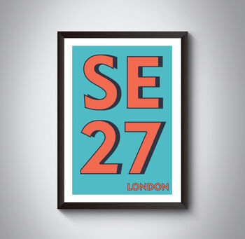 Se27 West Norwood, London Postcode Typography Print, 3 of 6