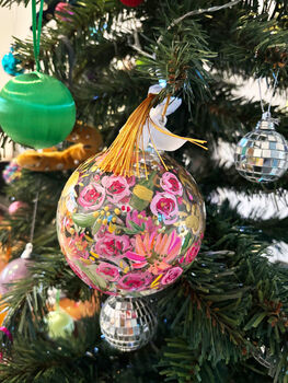 Hand Painted Wedding Venue Bauble – Custom Illustration With Couple’s Names And Date, 4 of 8