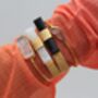 Quiet Luxury Collection White Gemstone Gold Cuff Bracelet, thumbnail 4 of 4