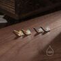 Tiny Trillion Cut Triangle Aurora Cz Stud Earrings, thumbnail 4 of 11