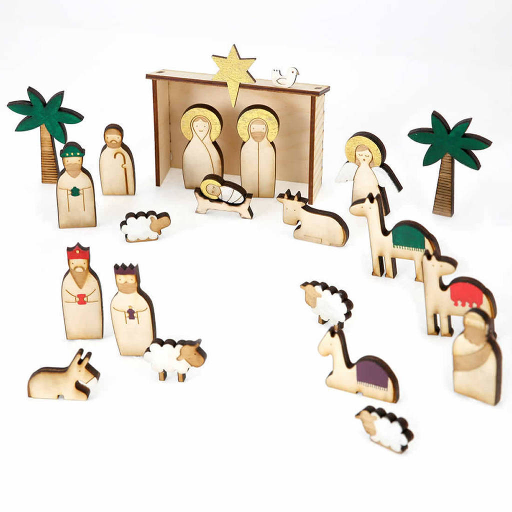 Wooden Nativity Scene Advent Calendar By Little Baby Company