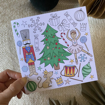Colouring Christmas Cards For Kids, 3 of 10