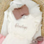Soft Knit Personalised Embroidered Frill Sleeve Romper, thumbnail 9 of 12