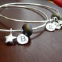 Personalised Initial Sterling Silver Orbits Bangle, thumbnail 3 of 5