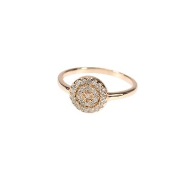Disc Rings, Cz, Rose, Yellow Gold Vermeil 925 Silver, 4 of 11