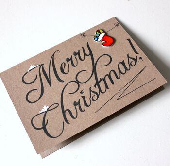 Christmas Stocking, Traditional Festive Christmas Card, 3 of 5