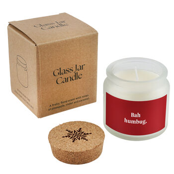 Bah Humbug Scented Candle • Clear Glass Jar Candle • Christmas Candle • Scented Candle • Holiday Home Décor • Secret Santa • Gift Boxed, 2 of 2